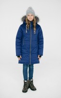 Пальто зимнее для девочки с натуральной опушкой Ксения 3w21-08 - Skazka