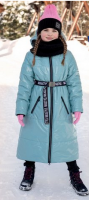 Зимнее пальто для девочки Ника бирюза - Skazka