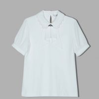 Блузка для девочки школьная белая с коротким рукавом - Skazka