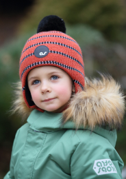 Зимняя шапка детская на завязках Stipple - Skazka