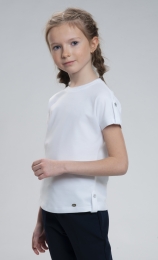 Трикотажная блузка с коротким рукавом белая - Skazka