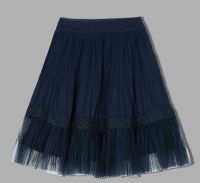 Нарядная синяя  школьная юбка - Skazka