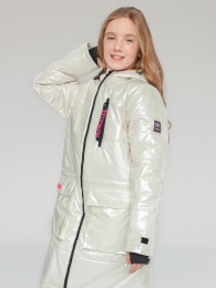 Пальто для девочки демисезонное белое Тетра - Skazka